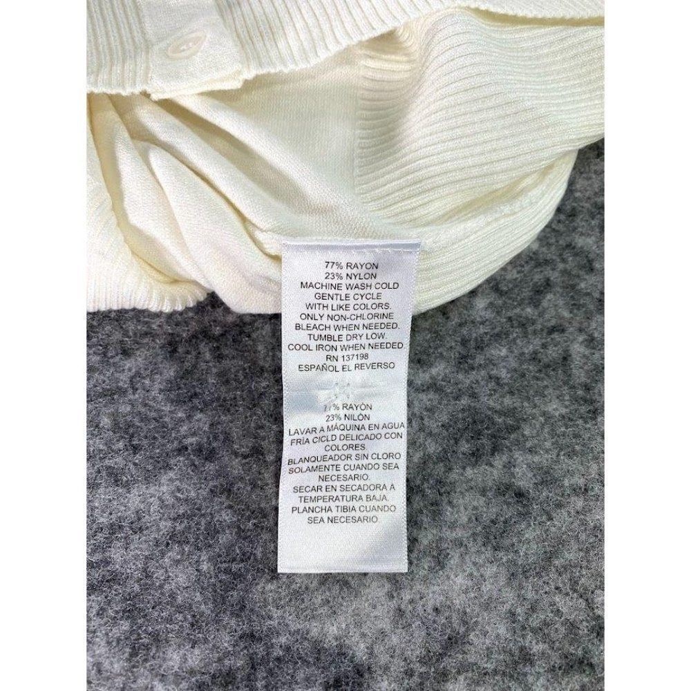 Danielle Bernstein White Cropped Light Weight Cardigan Sz 1X NEW - Picture 10 of 10